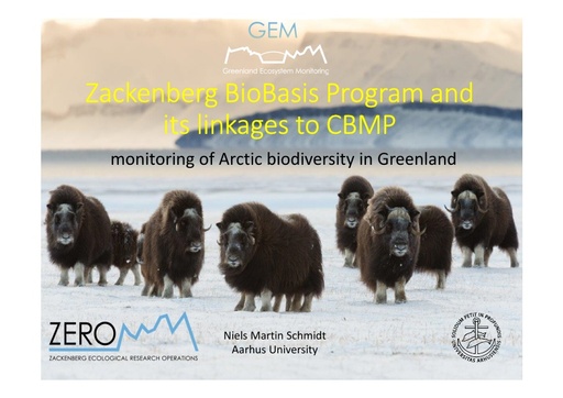 Zackenberg BioBasisProgram and linkages to CBMP: Niels Martin Schmidt