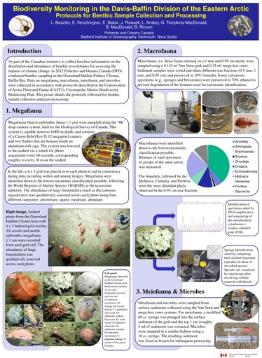 Biodiversity monitoring in the Davis-Baffin Division of the Eastern Arctic: Protocols for benthic sample collection and processing