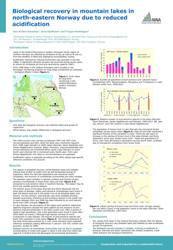 Biological recovery in mountain lakes in north-eastern Norway due to reduced acidification