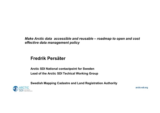 Introduction to the reasons behind information management best practices, based on open international standards, to build communities of practice to share existing and new data: Fredrik Persäter