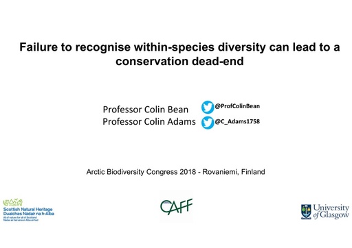 How failing to recognise phenotypic and genetic structure that lies beneath the species can lead to conservation dead-end: Colin W. Bean